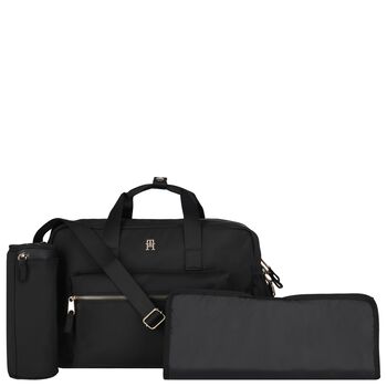 حقيبة تغيير حفاضات الأطفال بشعار باللون الكحلي