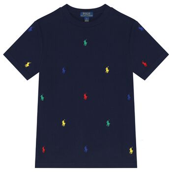 Boys Navy Blue Logo T-Shirt