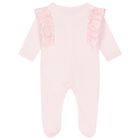 Girls Pink Embellished Babygrow, 2, hi-res