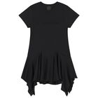 Girls Black Logo Dress, 1, hi-res