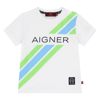 Younger Boys White Logo T-Shirt