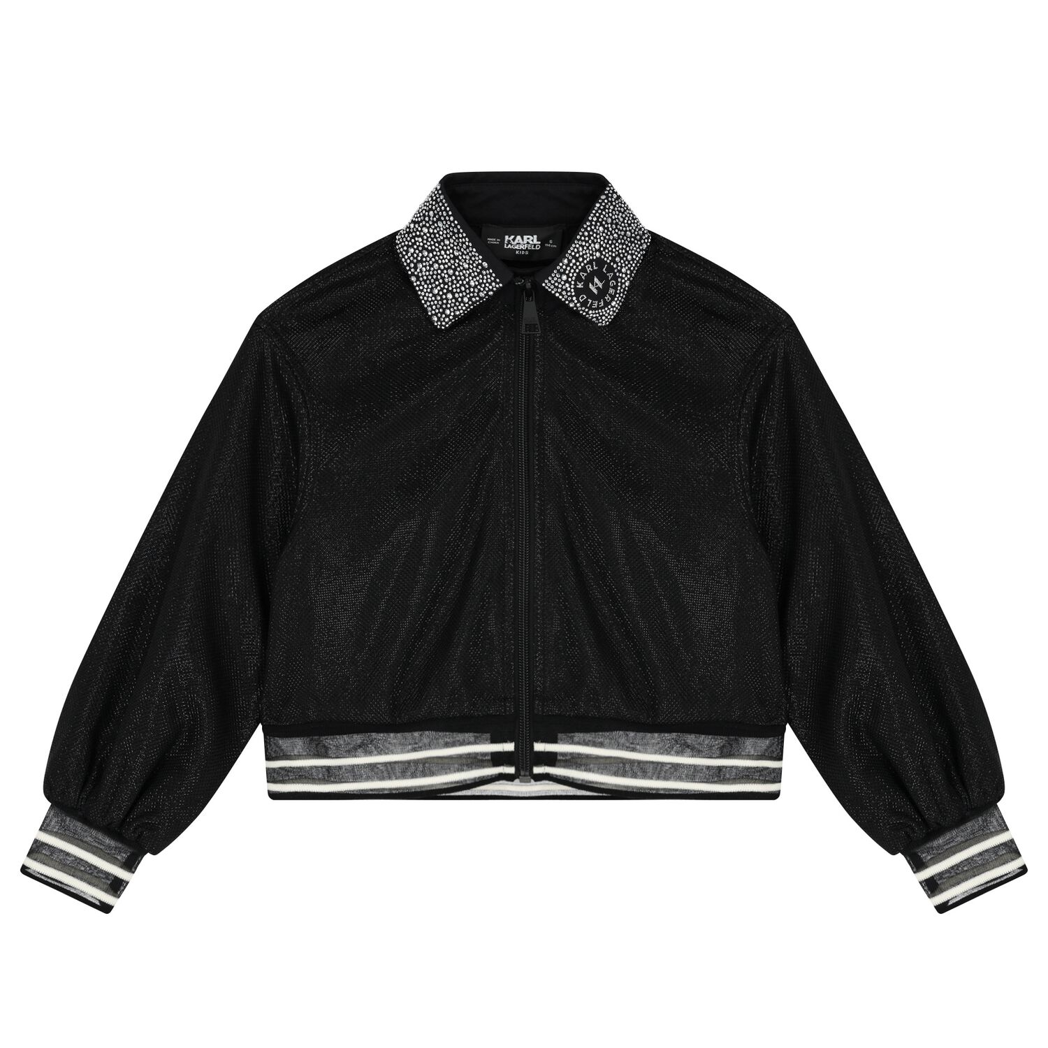 توب بنات بسحاب بالشعار وحجر الراين باللون الأسود, 1, hi-res image number null