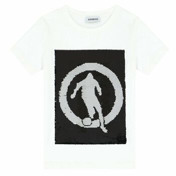 Boys White Reversible Sequin T-Shirt