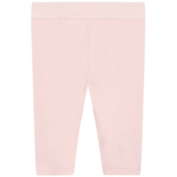 Younger Girls Pink Logo Leggings
