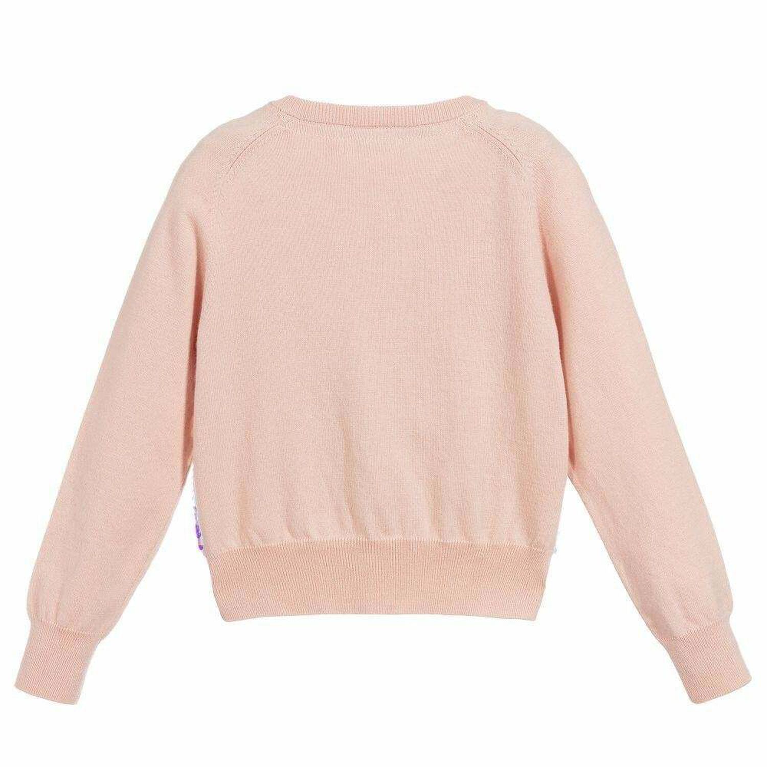 Girls Blush Pink Sequin Cardigan, 1, hi-res