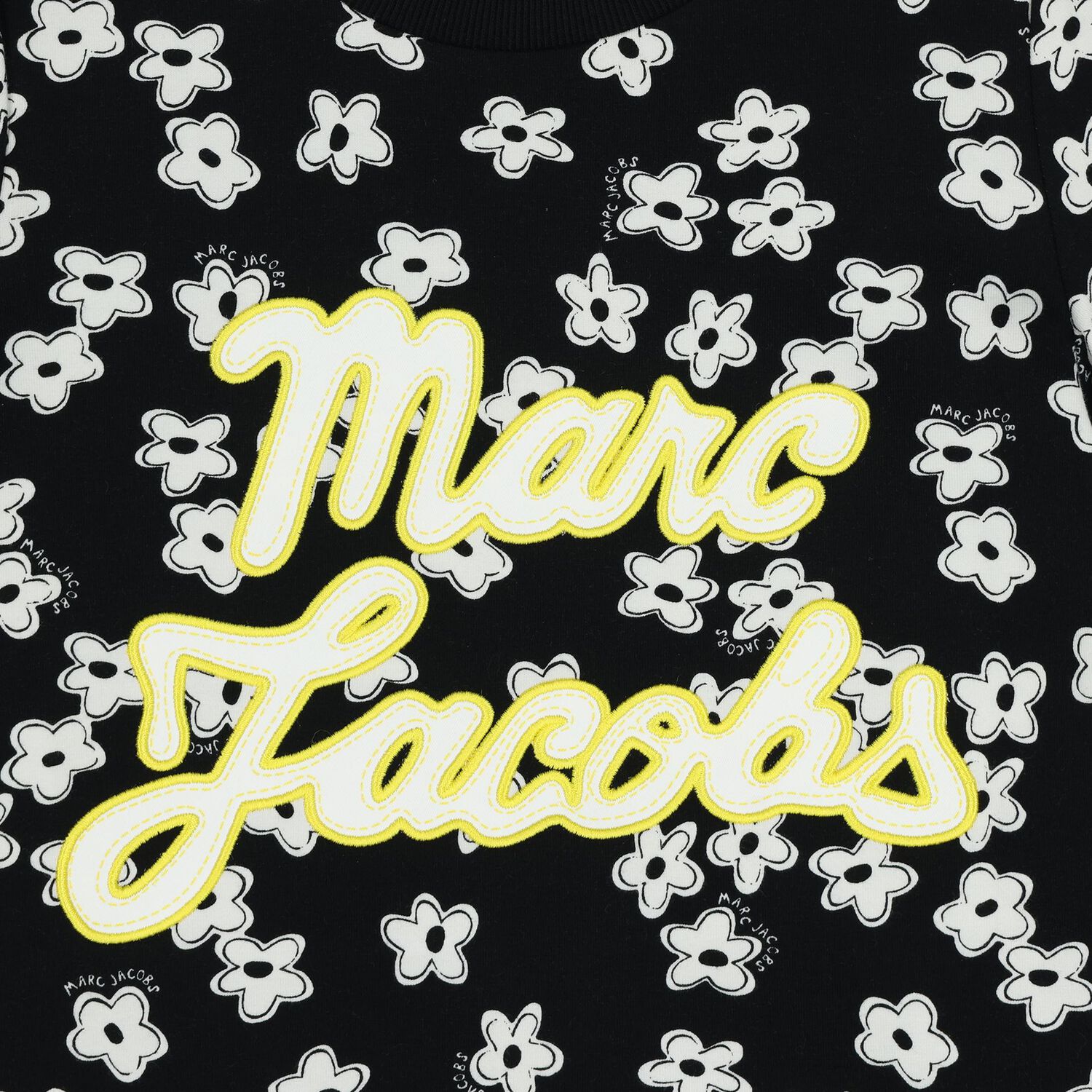 Girls Black Logo Flower T-Shirt, 1, hi-res