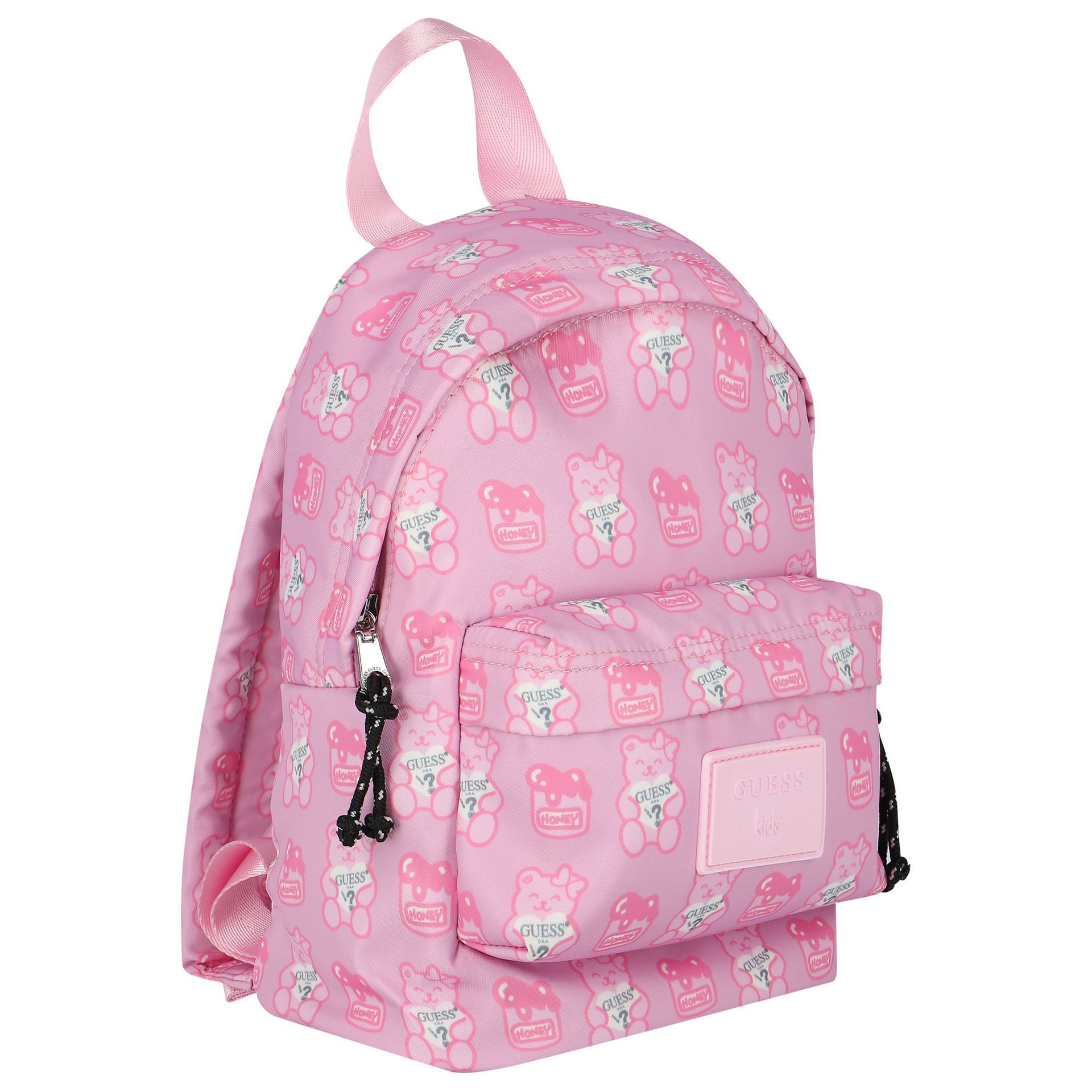 Guess Younger Girls Pink Logo Teddy Backpack Junior Couture UAE