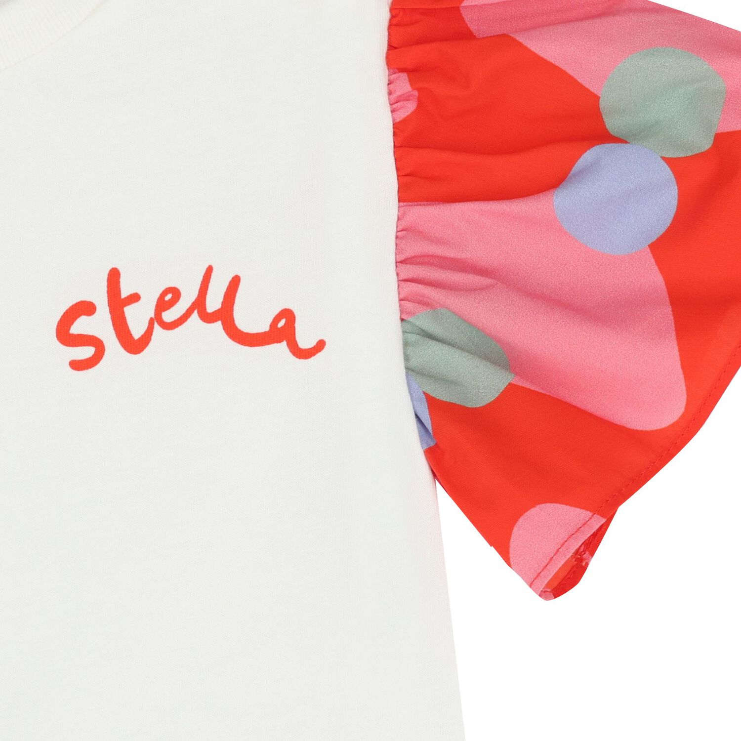 تيشيرت للبنات بشعار باللون العاجي , 1, hi-res