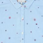 Girls Blue Logo Shirt Dress, 1, hi-res