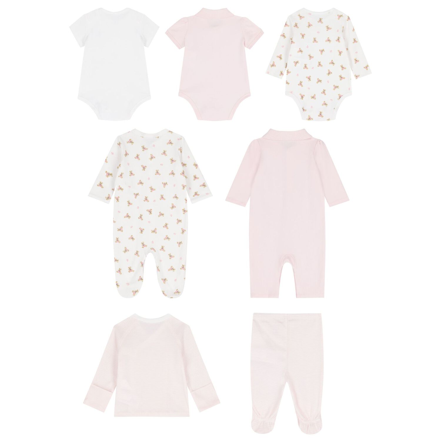 Baby Girls Pink & White Babygrow Gift Set, 1, hi-res