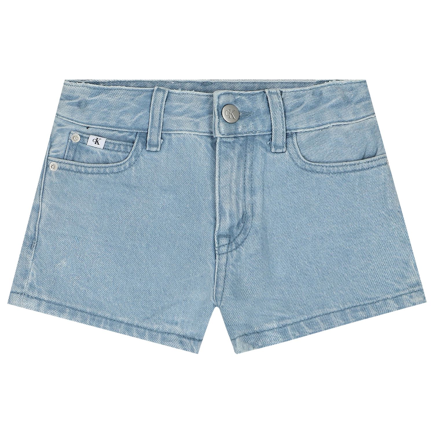 Girls Blue Logo Denim Shorts, 1, hi-res image number null