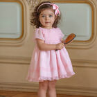 Baby Girls Pink Pleated Dress, 2, hi-res