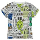 طقم شورت أولاد بالشعار باللون الأبيض والأخضر, 1, hi-res