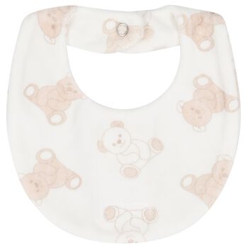 Ivory & Beige Teddy Bear Baby Bib