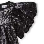 Girls Black Mini-Me Sequin Dress, 1, hi-res