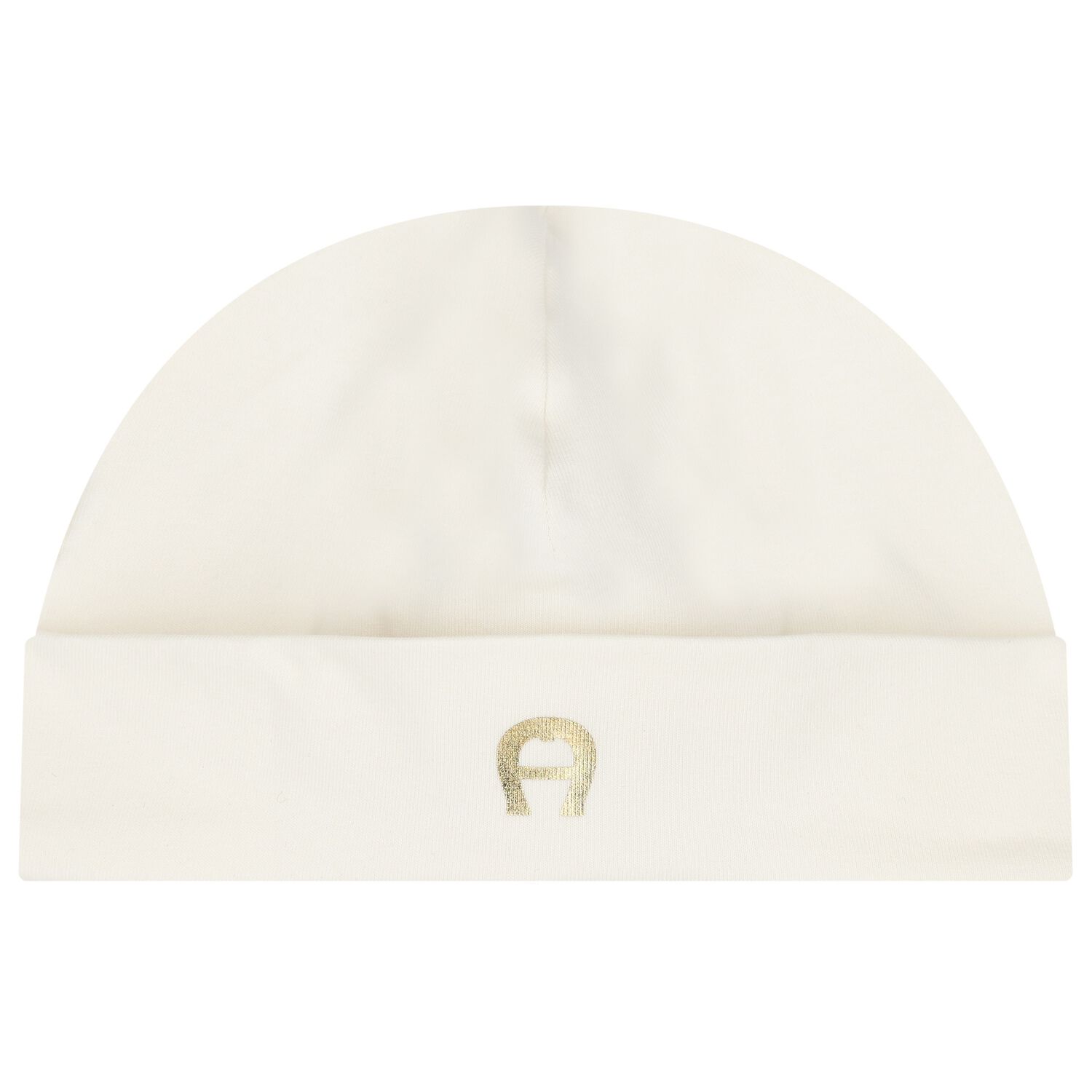 Ivory & Gold Logo Baby Hat, 1, hi-res image number null