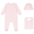 Baby Girls Pink Logo Babygrow Gift Set, 2, hi-res