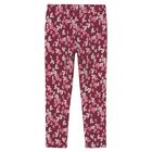Girls Burgundy Floral Leggings, 2, hi-res