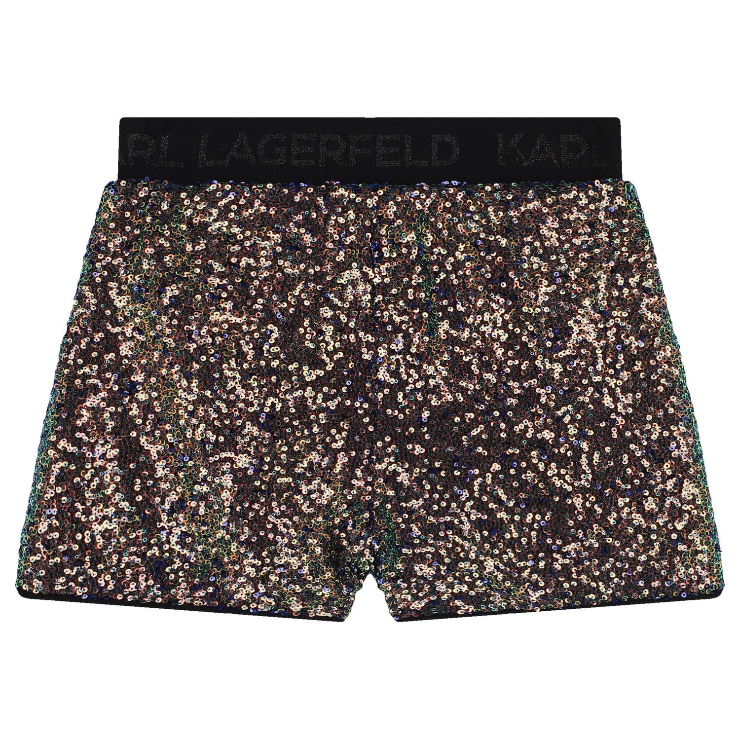 Girls Black Embellished Sequin Shorts, 1, hi-res image number null