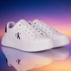 White & Black Logo Trainers, 1, hi-res