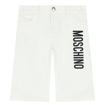 Boys White Logo Shorts