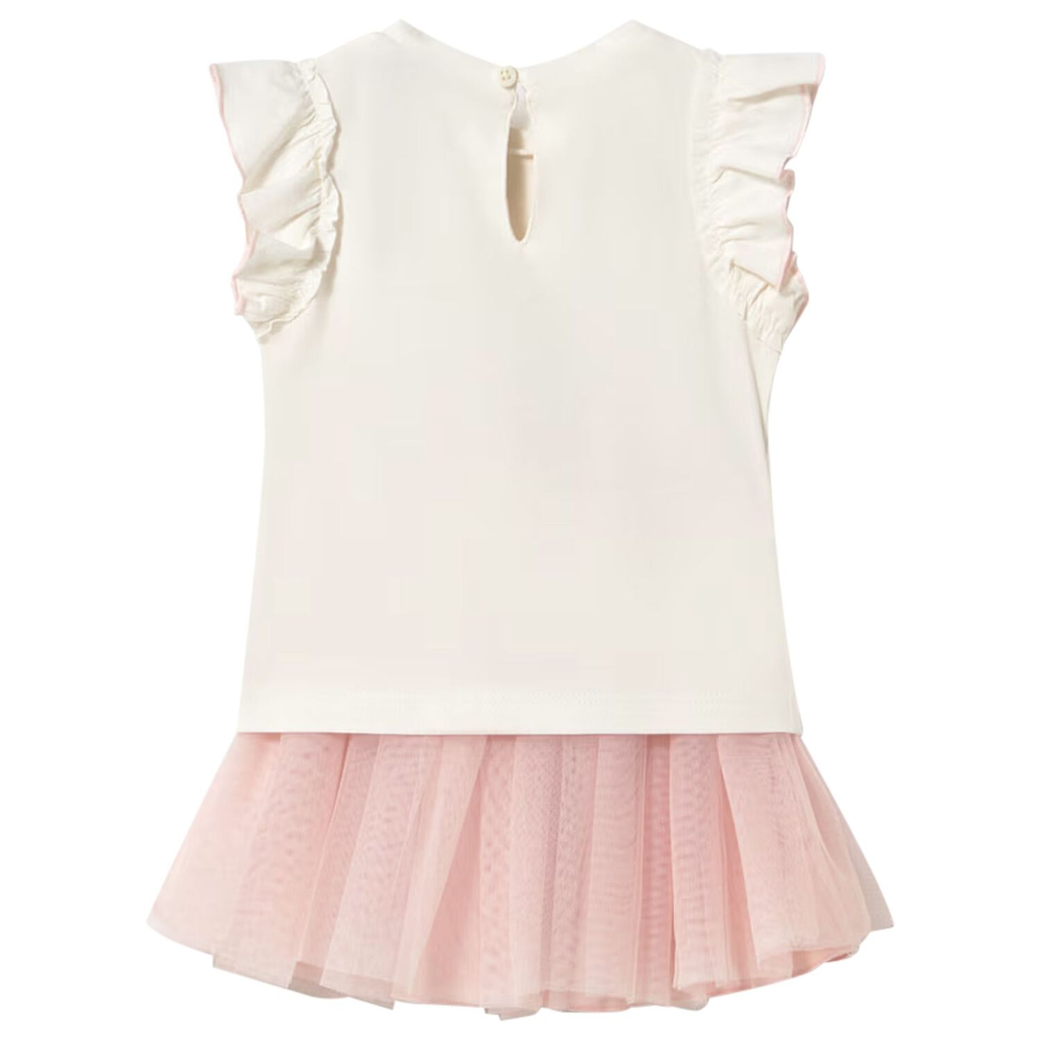 Younger Girls Ivory & Pink Skirt Set, 1, hi-res