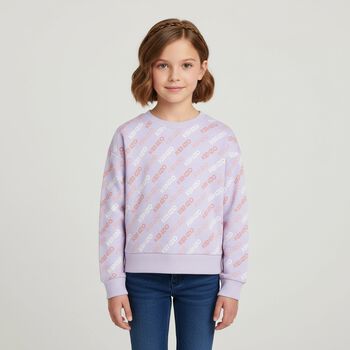 Girls Purple Logo Sweatshirt