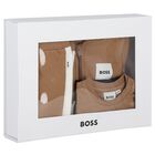 طقم بدله رياضيه بالشعار للاولاد باللون البيج , 1, hi-res