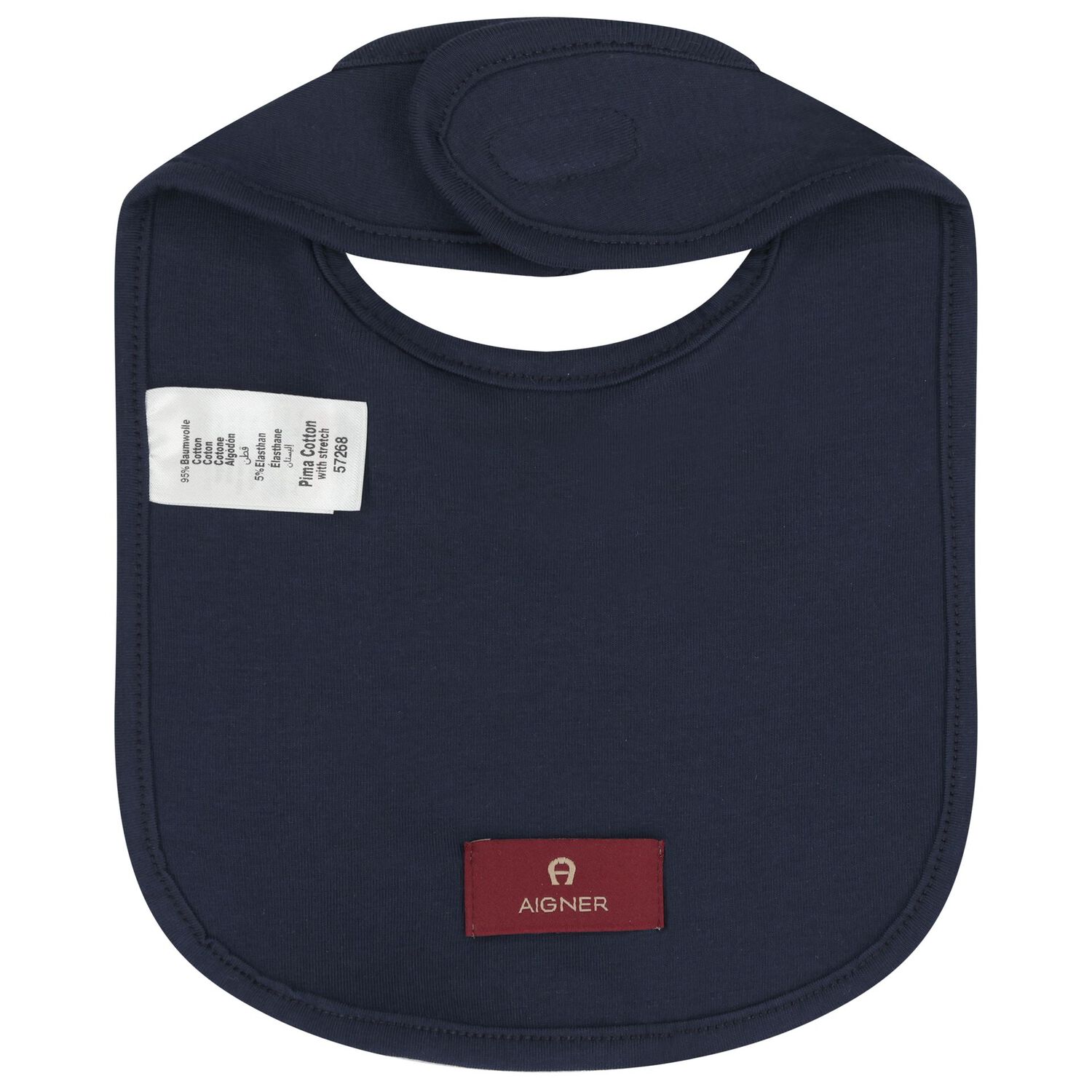 Baby Boys Navy Blue Logo Bib , 1, hi-res