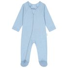 Baby Boys White & Blue Babygrows ( 4 Pack ), 5, hi-res