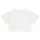 Girls White Teddy Bear Logo T-Shirt, 1, hi-res