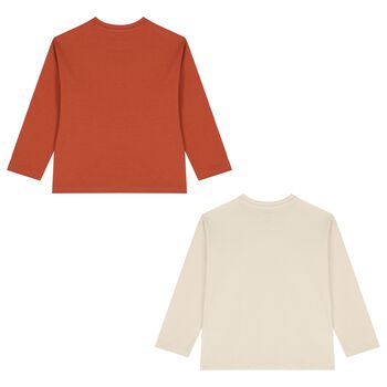 Boys Beige & Orange Motorbike T-Shirt ( 2pack )