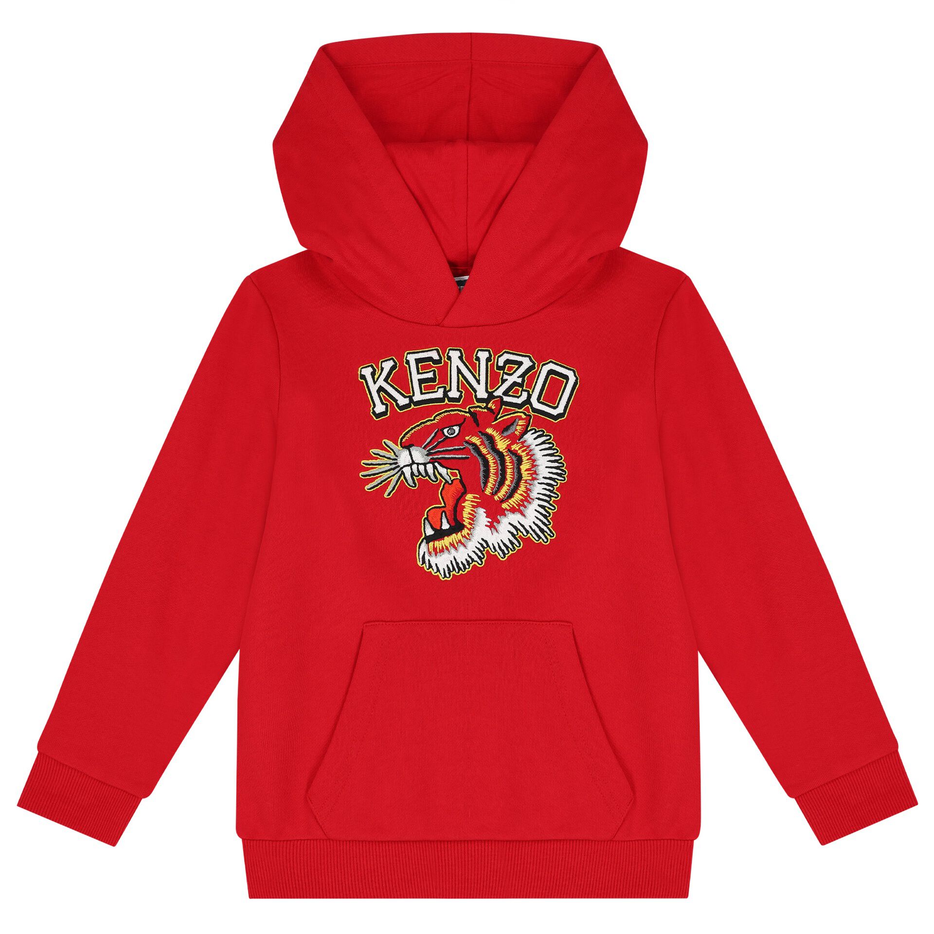 KENZO KIDS Boys Red Tiger Logo Hooded Top Junior Couture UAE