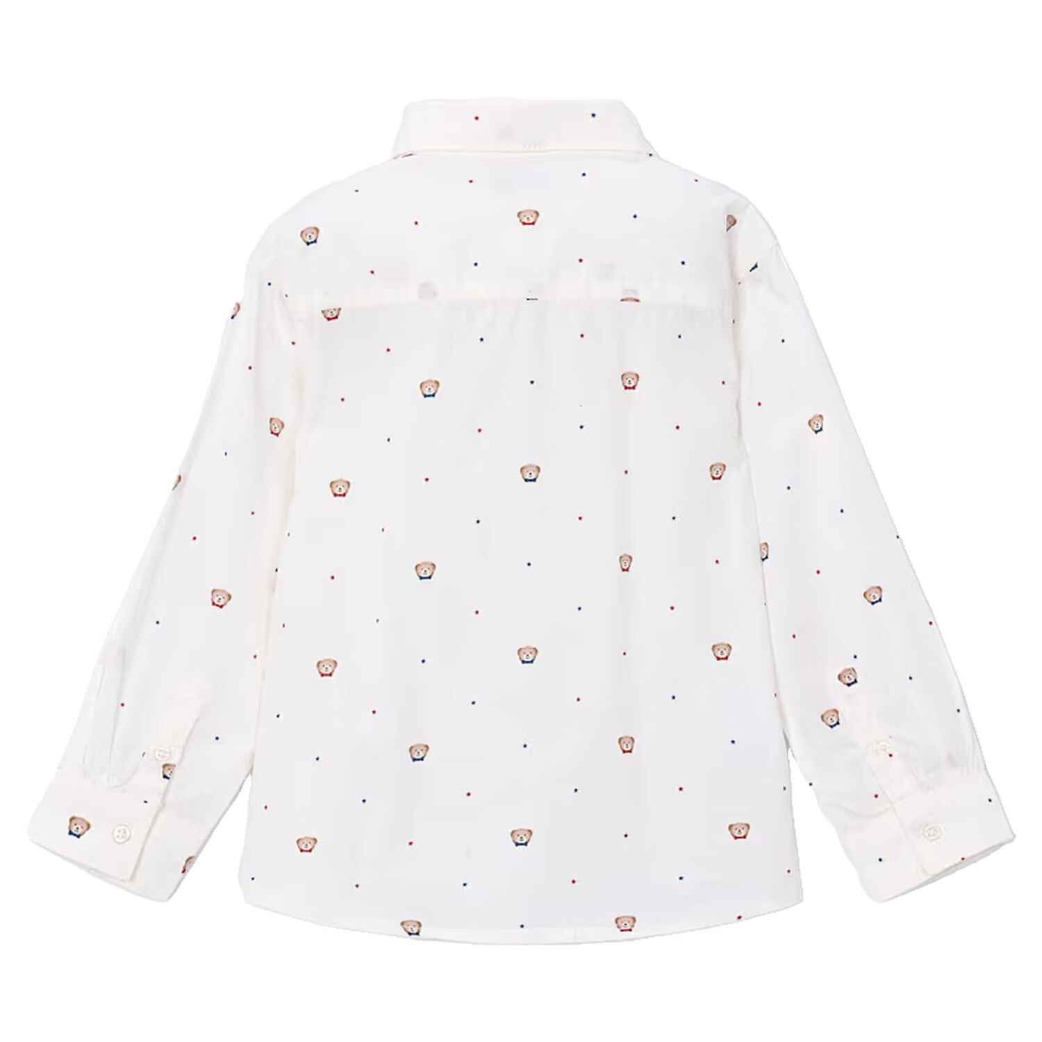 Boys White Teddy Bear Shirt, 2, hi-res