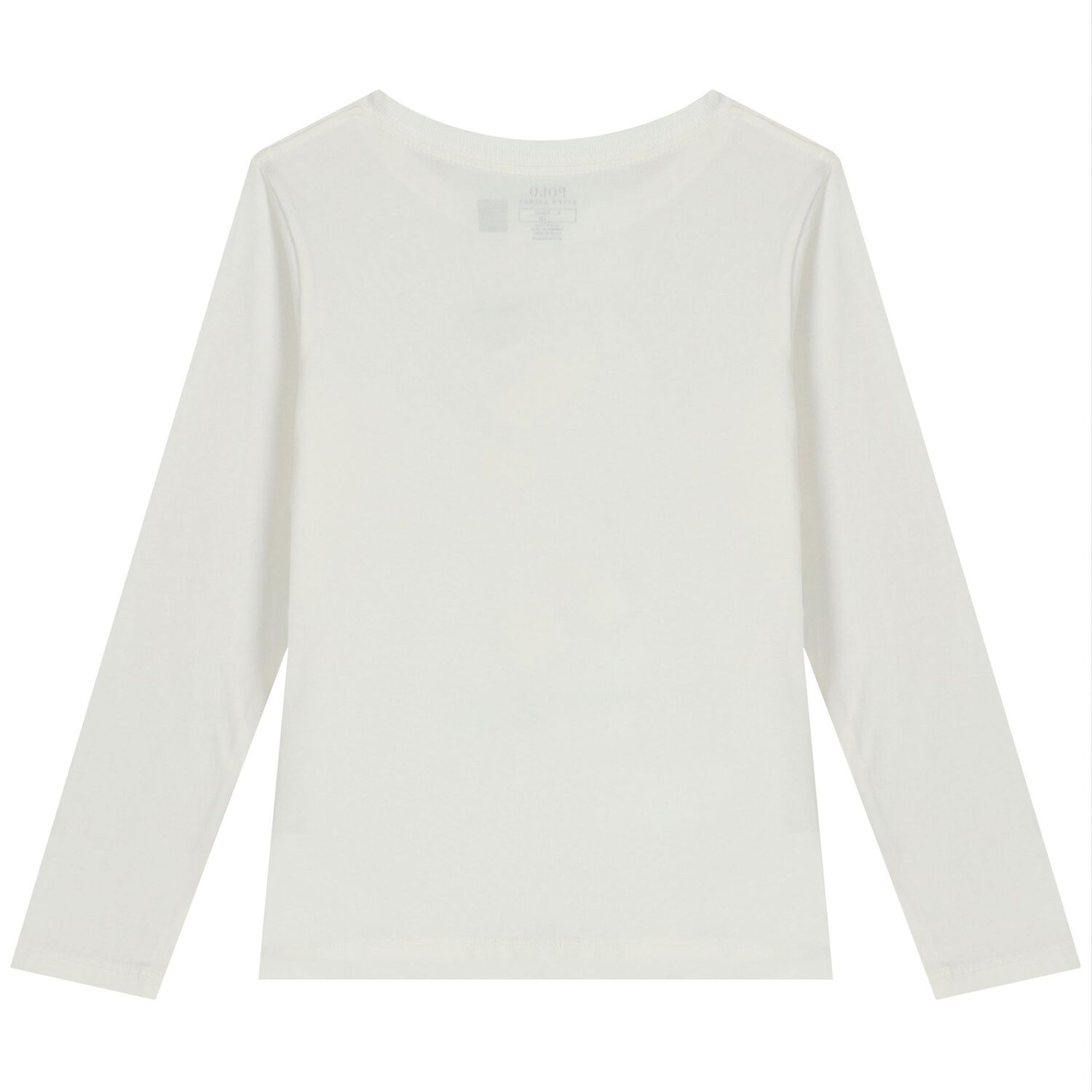 Girls Ivory Polo Bear Long Sleeve Top, 1, hi-res image number null