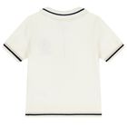 Girls Ivory Logo Knitted Polo Shirt, 1, hi-res