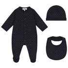 Navy Blue Logo Babygrow Gift Set, 3, hi-res