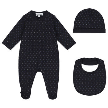 Navy Blue Logo Babygrow Gift Set