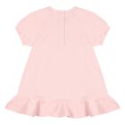Younger Girls Pink Embroidered Logo Dress, 1, hi-res