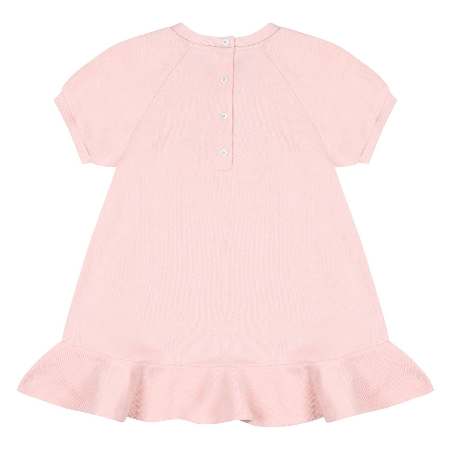 Younger Girls Pink Embroidered Logo Dress, 1, hi-res