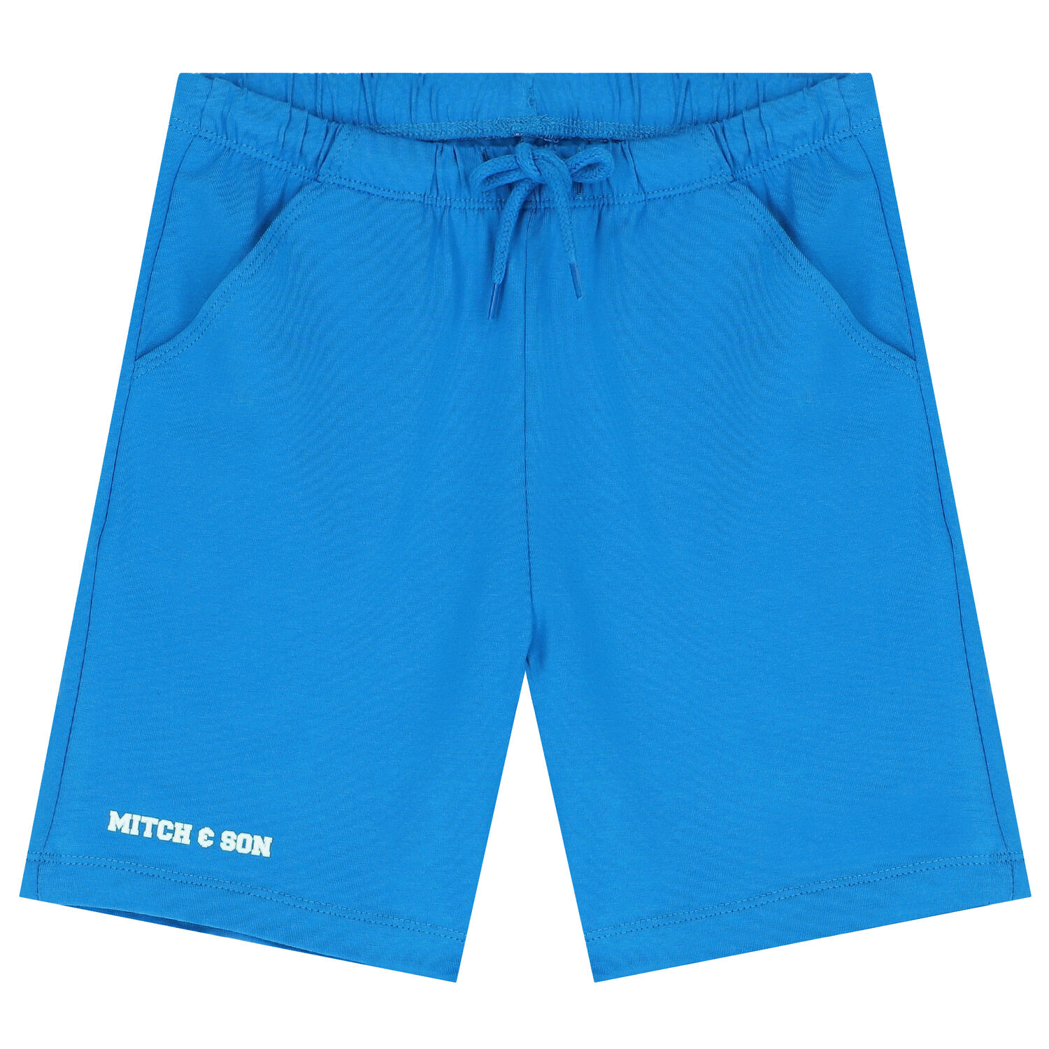 Boys Blue & White Logo Short Set, 1, hi-res