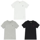 تيشيرتات بالشعار باللون الأسود والرمادي والأبيض للأولاد (3 قطع), 2, hi-res