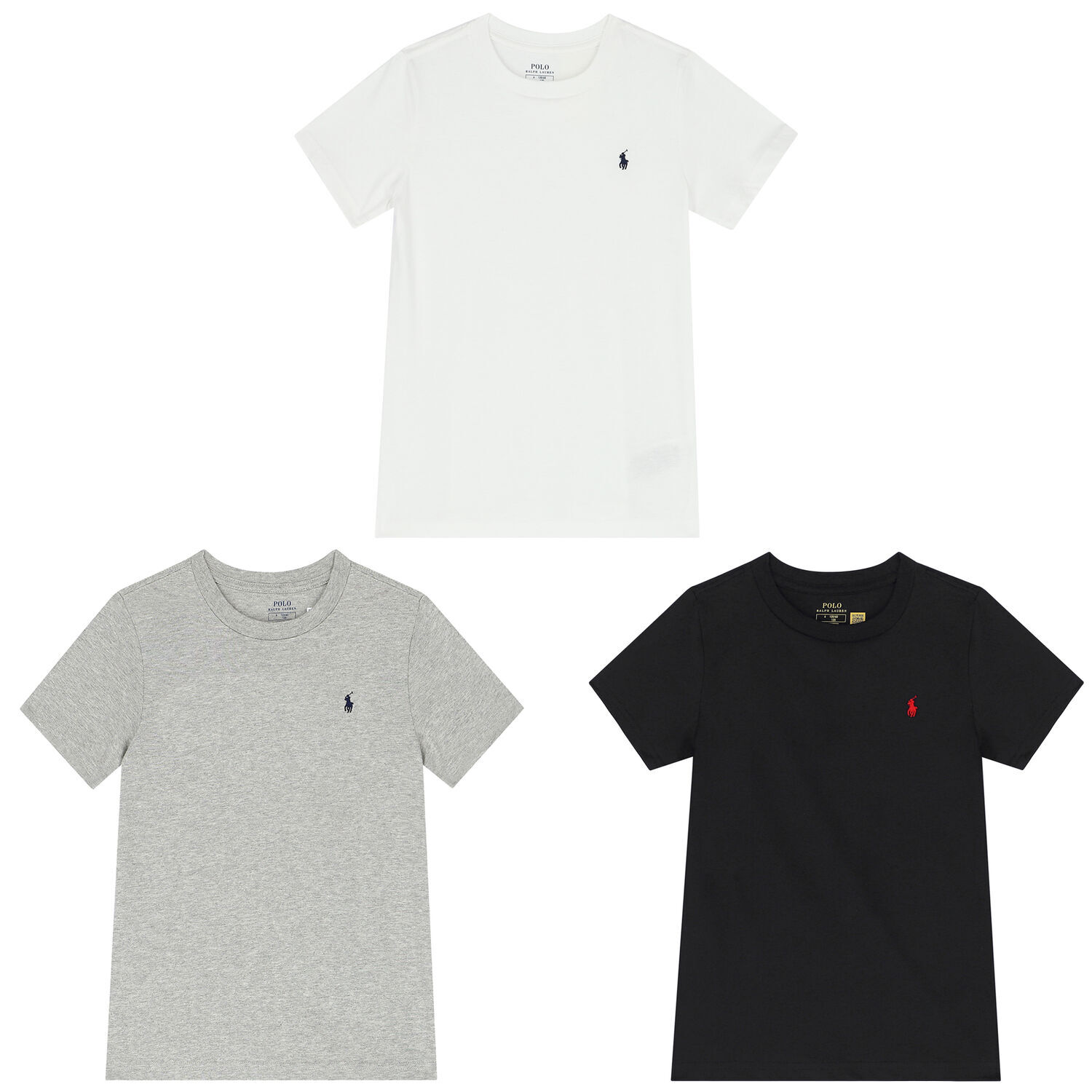 تيشيرتات بالشعار باللون الأسود والرمادي والأبيض للأولاد (3 قطع), 2, hi-res