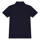 Younger Boys Navy Blue Polo Shirt, 2, hi-res