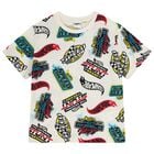 Boys Ivory Hot Wheels T-Shirt , 1, hi-res