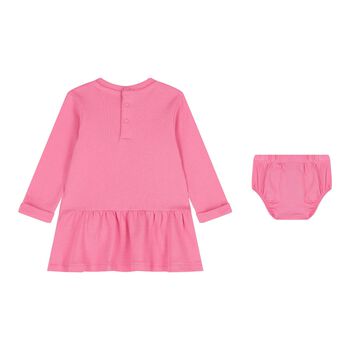 Baby Girls Pink Logo Dress Set