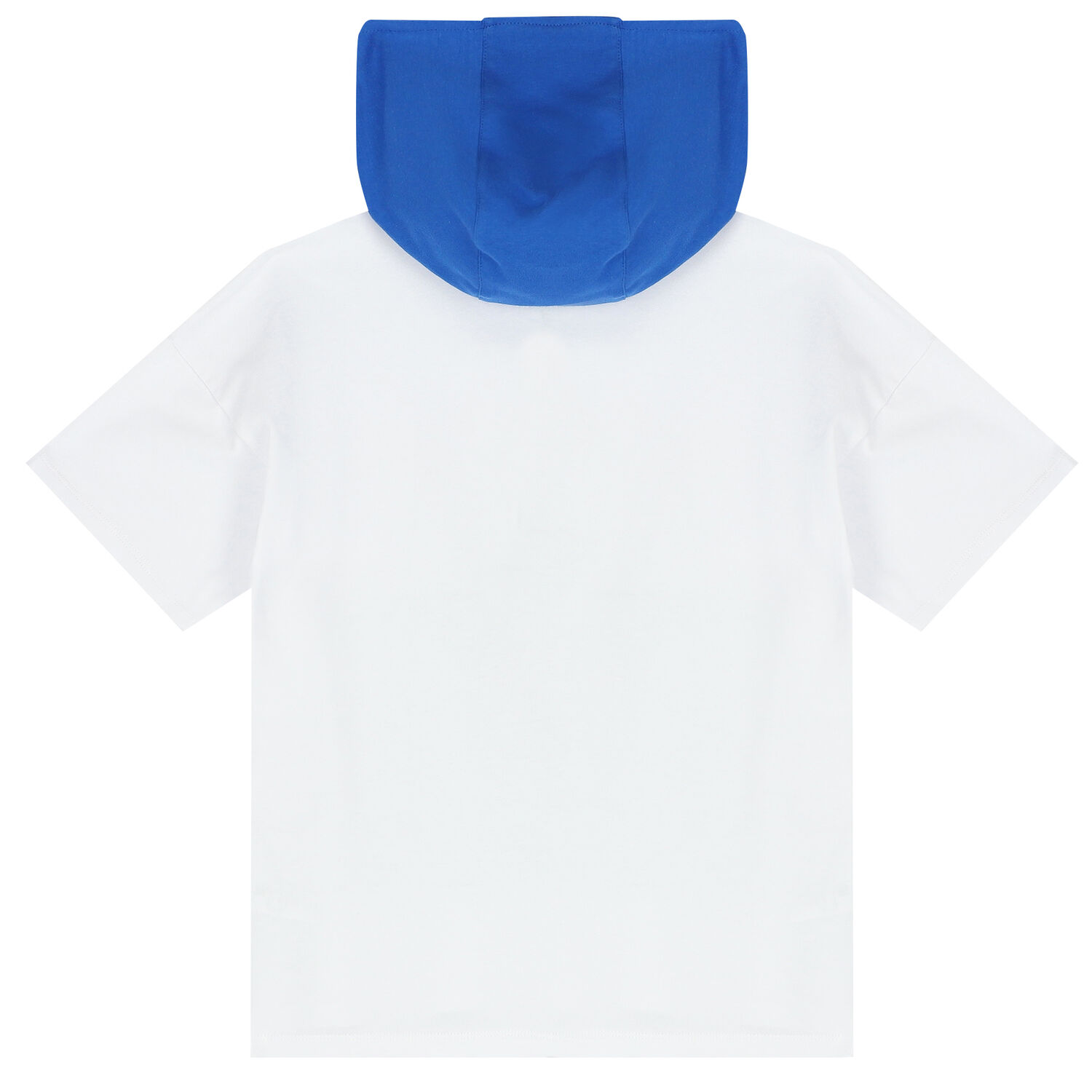 Boys White & Blue Logo Hooded T-Shirt, 1, hi-res