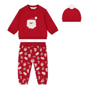Baby Boys Red Santa Claus Tracksuit Set