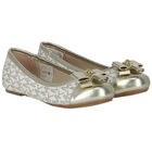 حذاء بنات باليرينا بالشعار باللون الذهبى, 1, hi-res