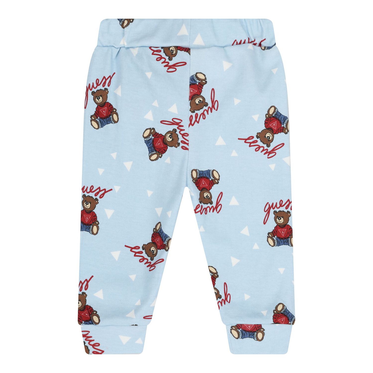 Baby Boys Blue & White Teddy Bear Logo Bodysuit Set, 2, hi-res